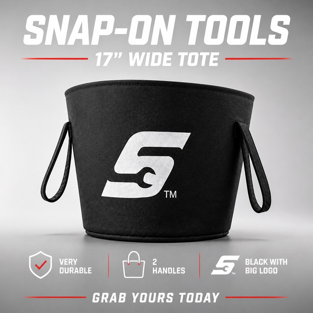 Snap On Tools Black Tote Bag/Case Tool Box 17″ radius X 17″ Side Walls Polyester