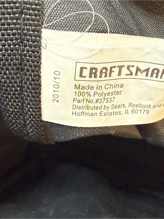 Craftsman 14” Tool Bag Black Red Polyester Zippered Utility Tote Part 37537