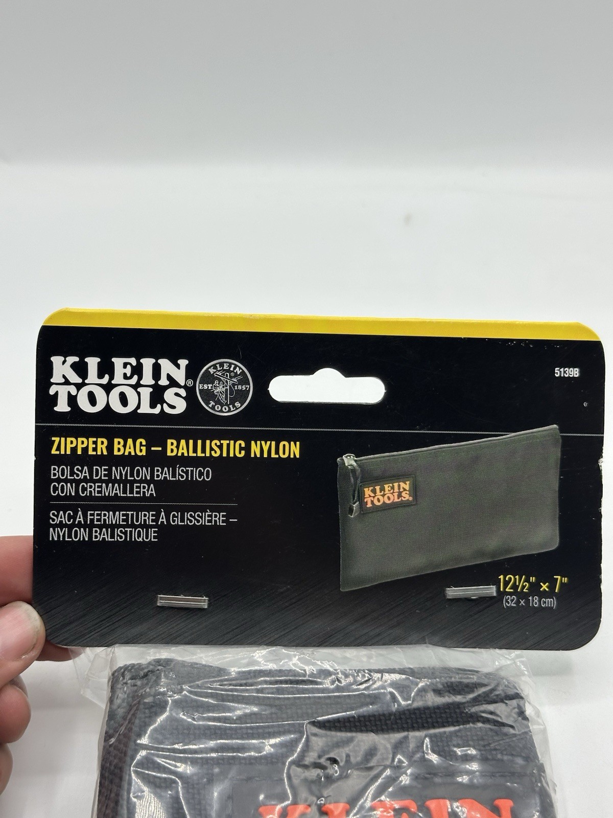 Klein Tools • Black Cordura Ballistic Nylon Tool Bag w/ Zippered Pocket • #5139B