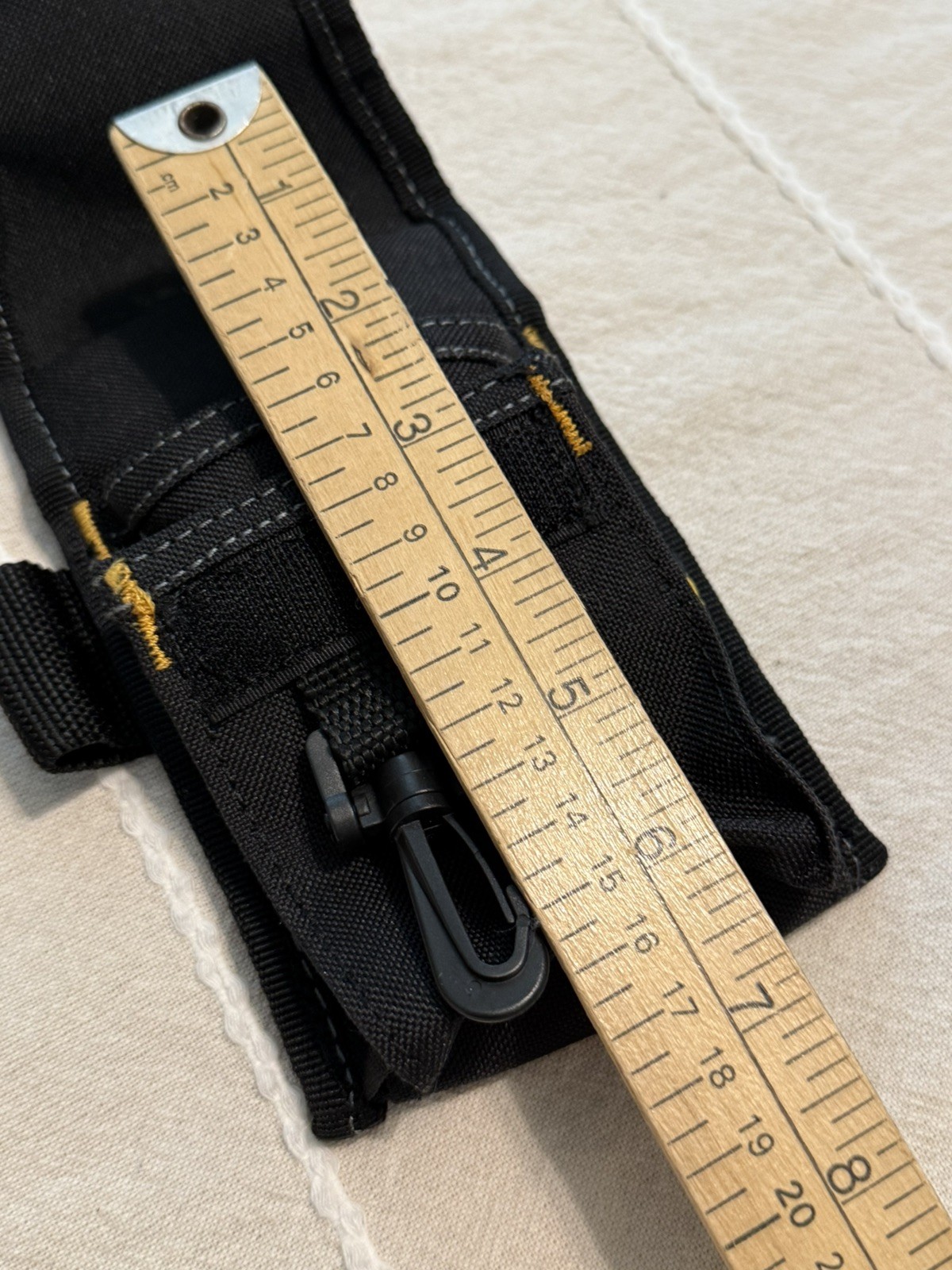 CLC Clip-On Tool Pouch Black Canvas Utility Holster with Carabiner and Belt Clip