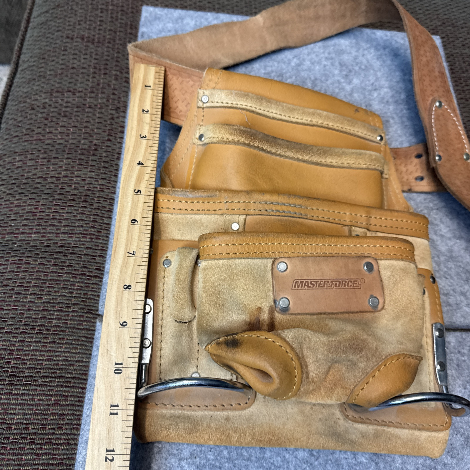 Masterforce 2” Toolbelt And Pouch With Hammer Hangers