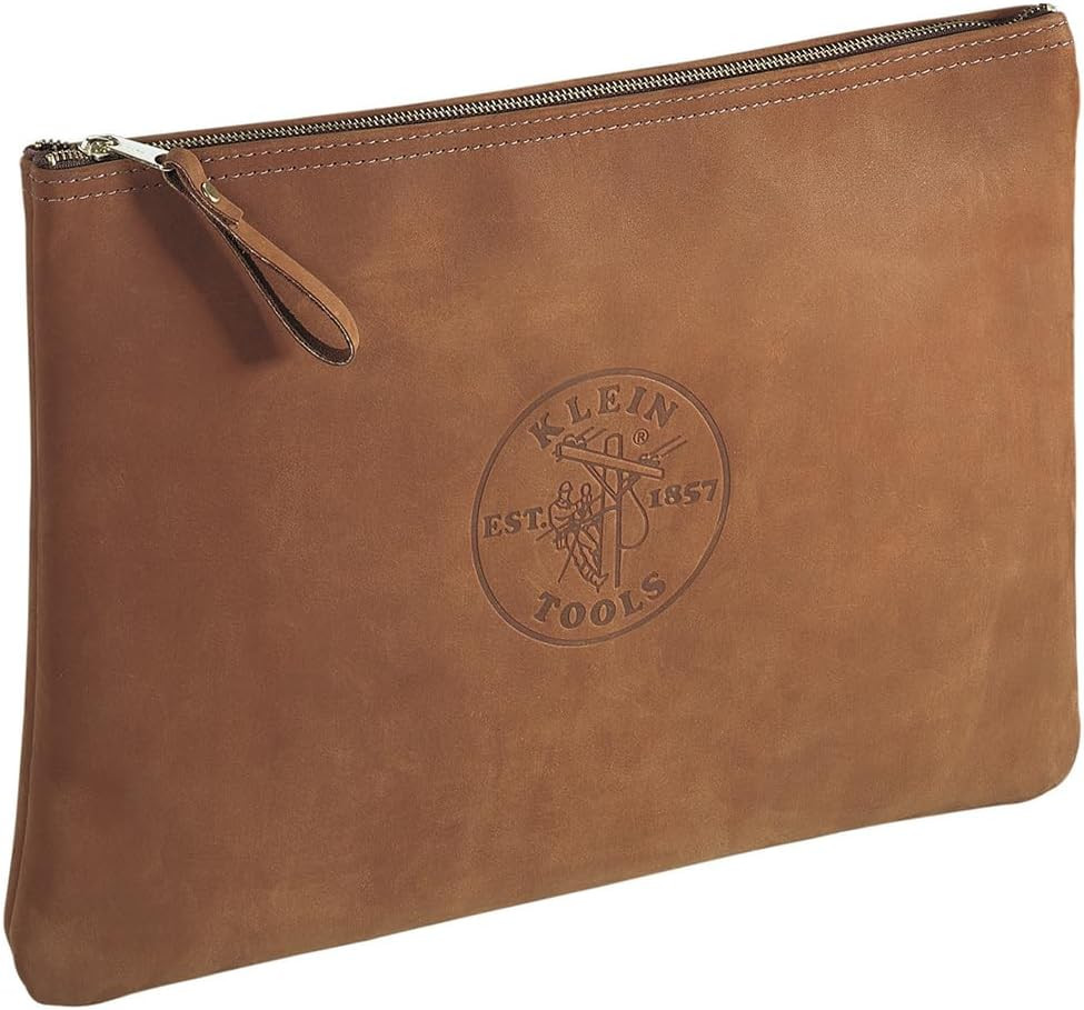 Heavy Duty Leather Portfolio with Zipper Closure – Contractor’s Bag 5136