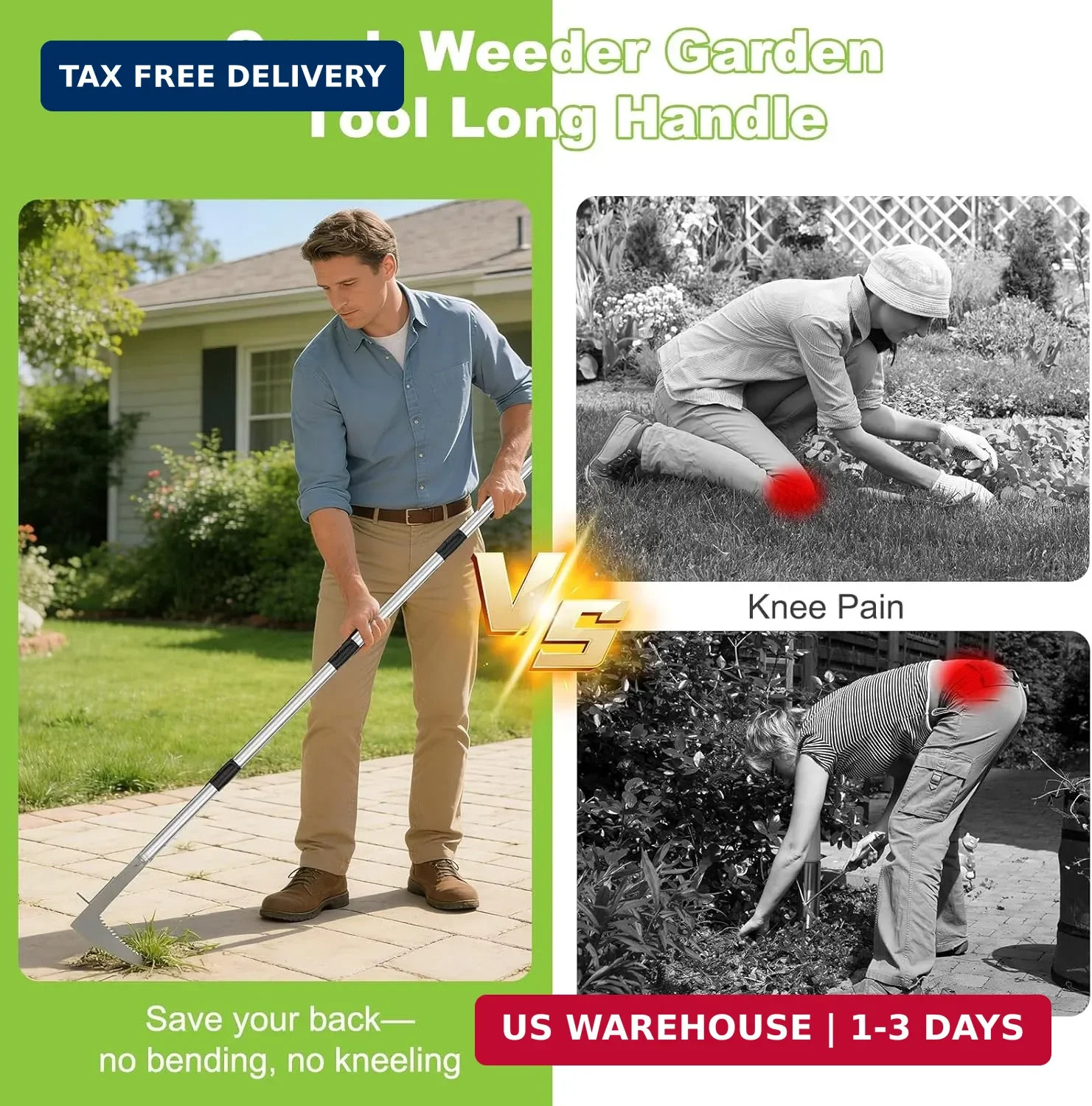 Crack Weeder Crevice Weeding Tool with 22” to 64” Adjustable Long Handle | Sta