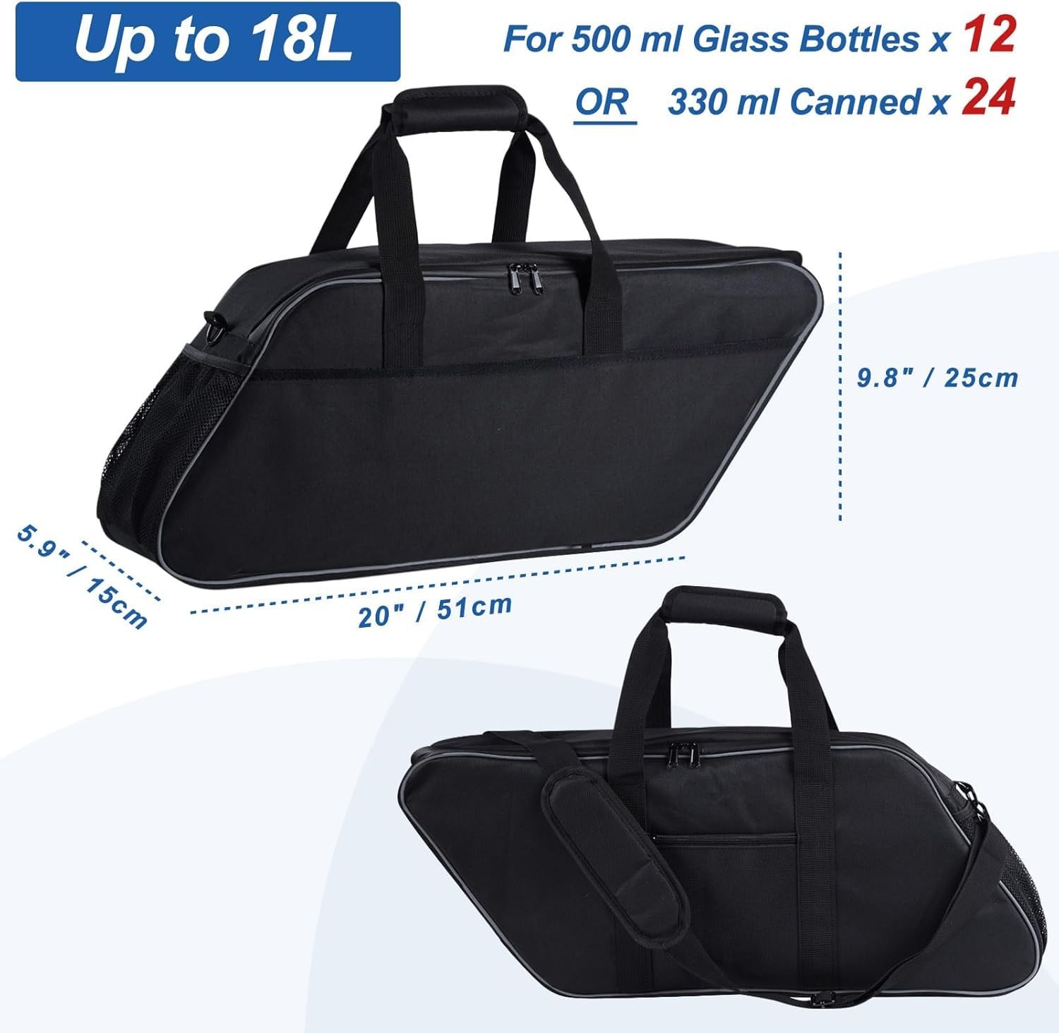 Motorcycle Saddlebag Cooler Bag, Leakproof Saddle Bag Cooler Beverage Waterproof