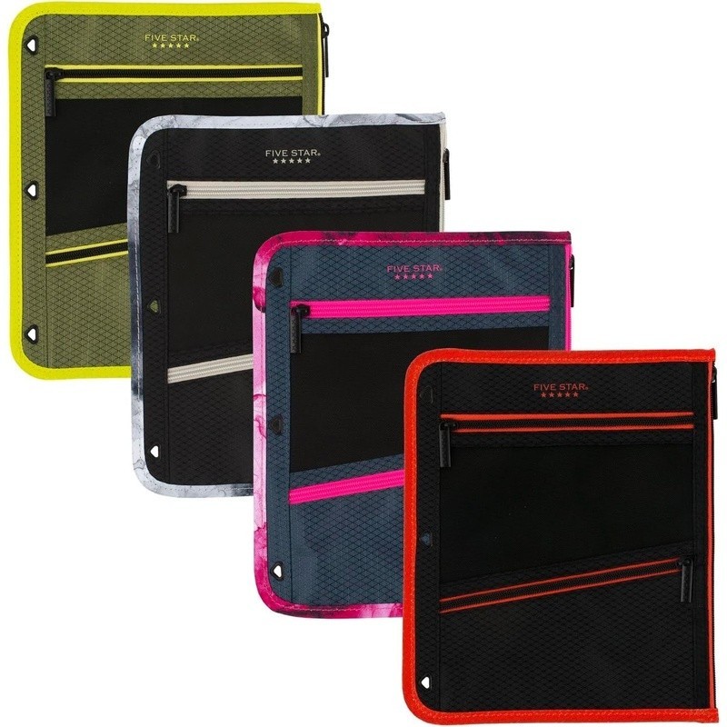 Durable Polyester Pouch W/ 3 Pockets Organization Micro-Mesh View Storage New