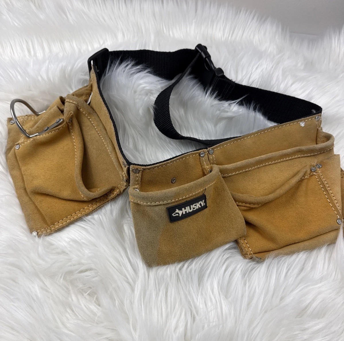 Husky Suede Leather Tool Belt Tool Pouch Work Utility Carpenter Nail Bag
