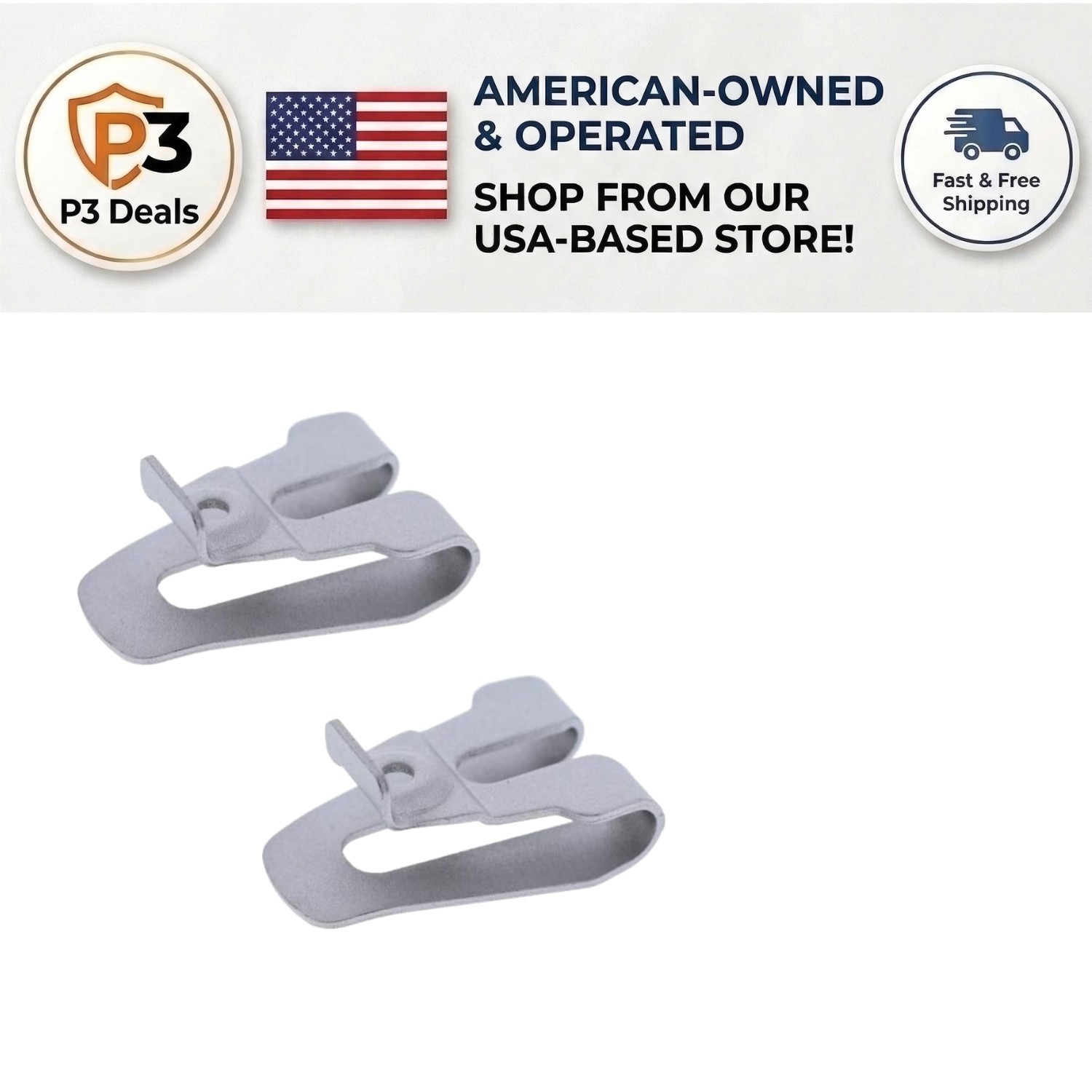 Silver Ridgid Belt Clip Hooks – 2 Count Replacement for Power Tool Users