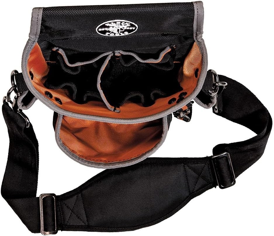 Klein Tools 5243 Tradesman Pro 15-Pocket Pouch with Padded Strap and Tape Thong