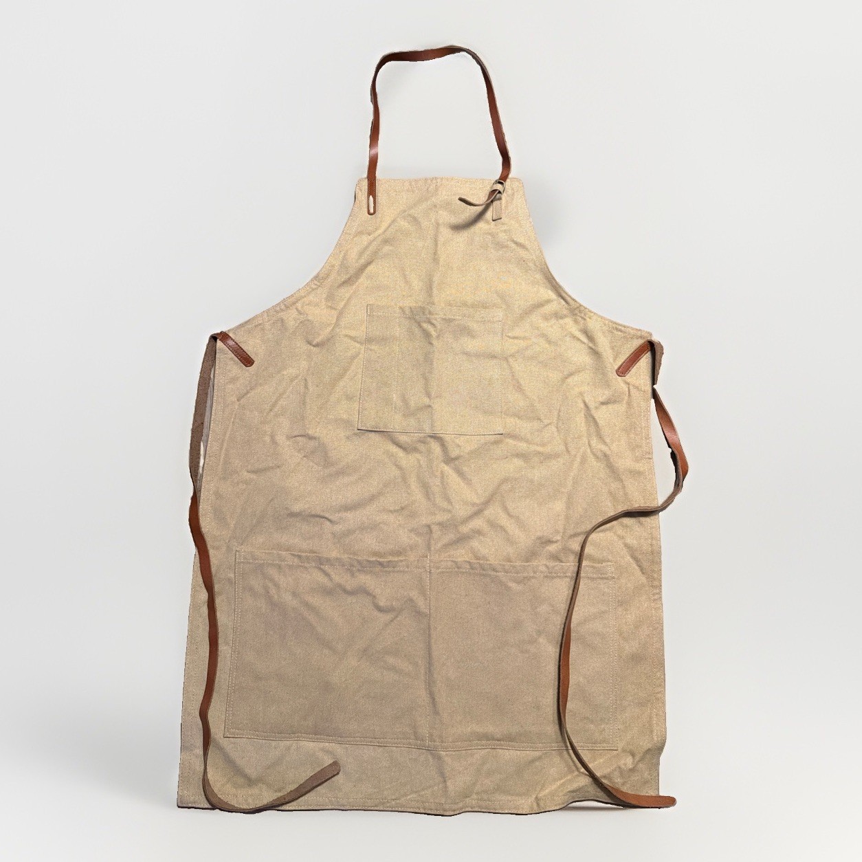 Canvas Heavy Duty Brown Leather Strap Tool Apron Pockets