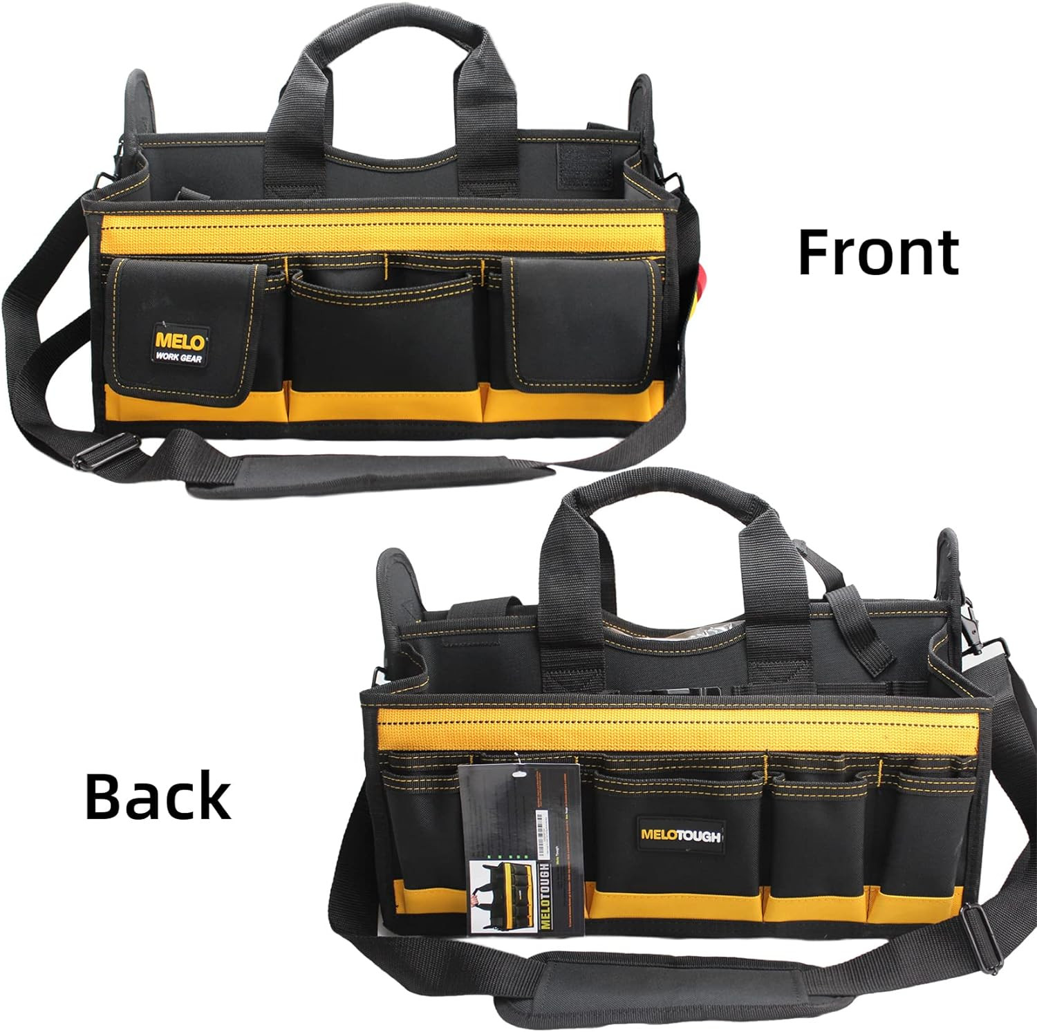 Electrician Tool Bag with Shoulder Strap 17 Inch, HAVC Tool Bag, Open Top Tool C