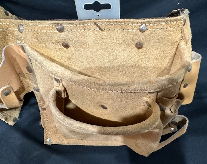 Faltra Double Pocket Tool Belt Heavy Duty Split Leather Suede Waist Tool Pouch