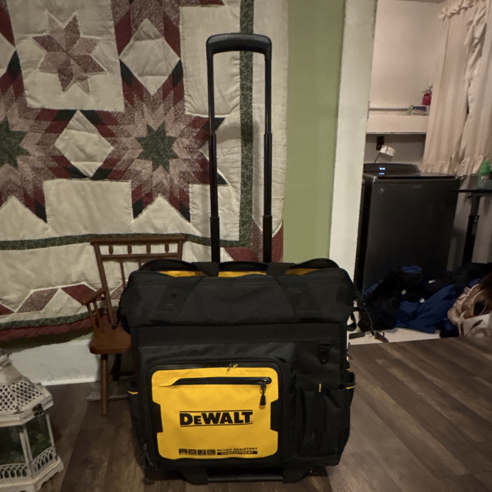DEWALT Black/Yellow Rolling Tool Bag w/ Wheels, Handle, Water Resistant