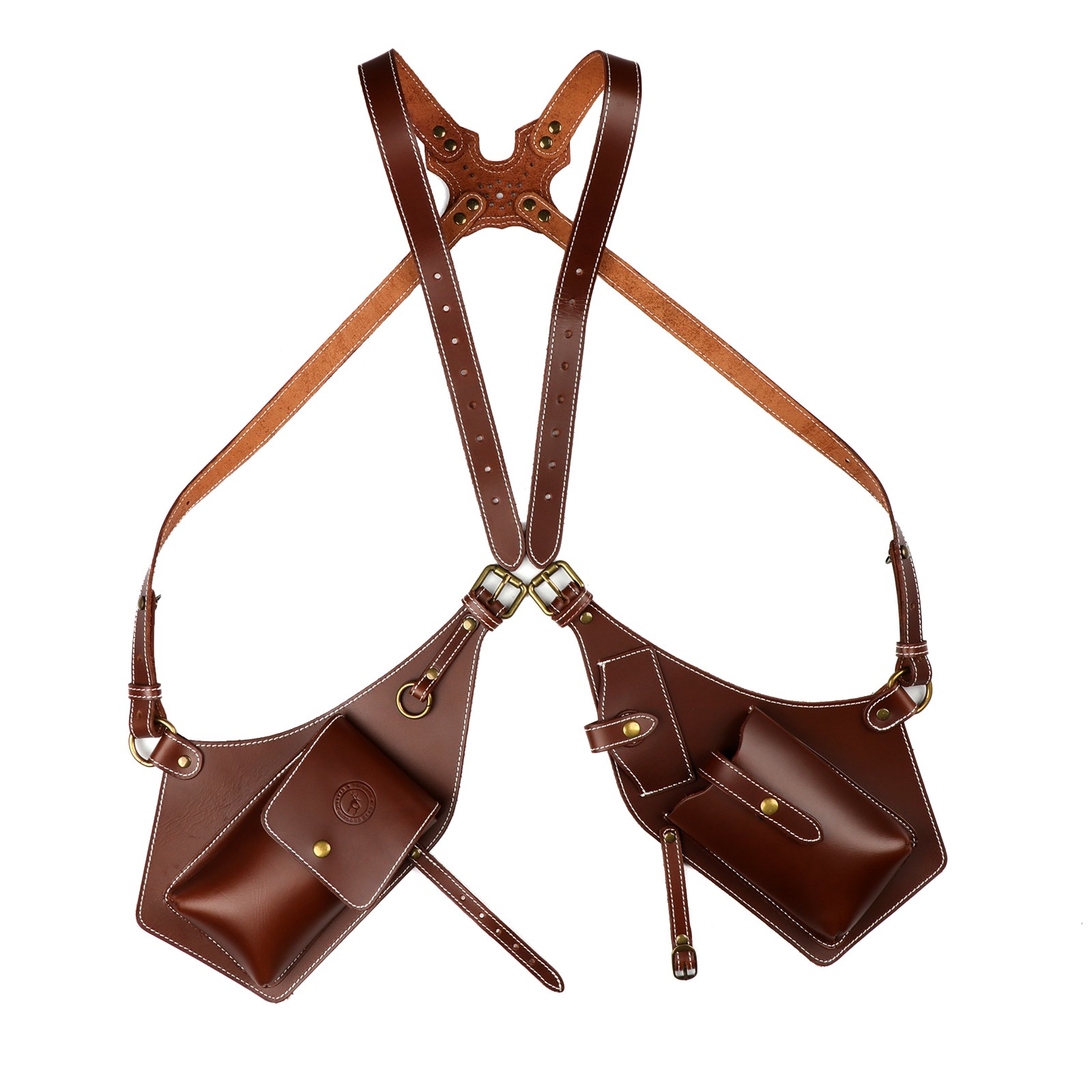 Tourbon Leather Men Harness Tool Holster Underarm Chest Bag Phone Handgun Case
