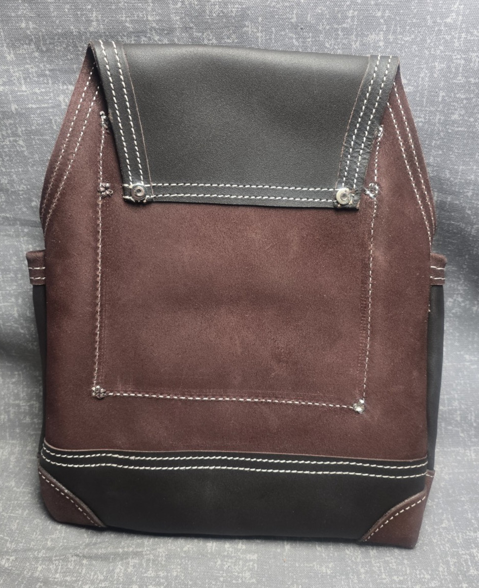 Oil Tanned Leather Tool Pouch Bag For Carpenter Construction Framers Handyman