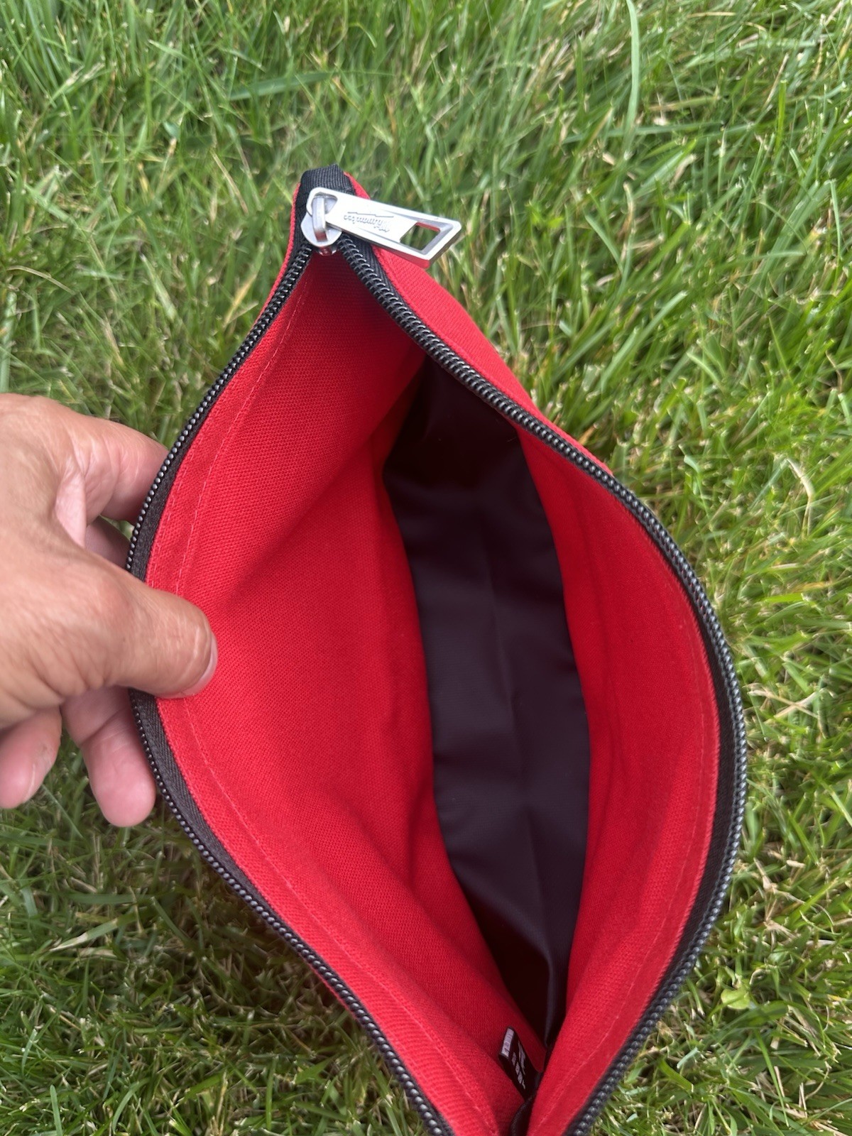 Milwaukee Red/Black Fabric Zipper Closure Tool Pouch Bag, 1 Item