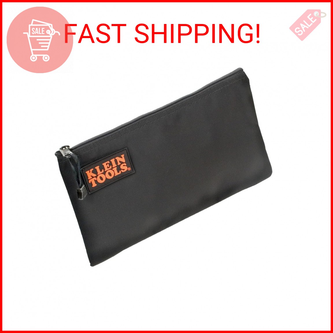 Klein Tools 5139B Zipper Bag, Cordura Nylon Tool Pouch with Heavy-Duty Nylon Zip