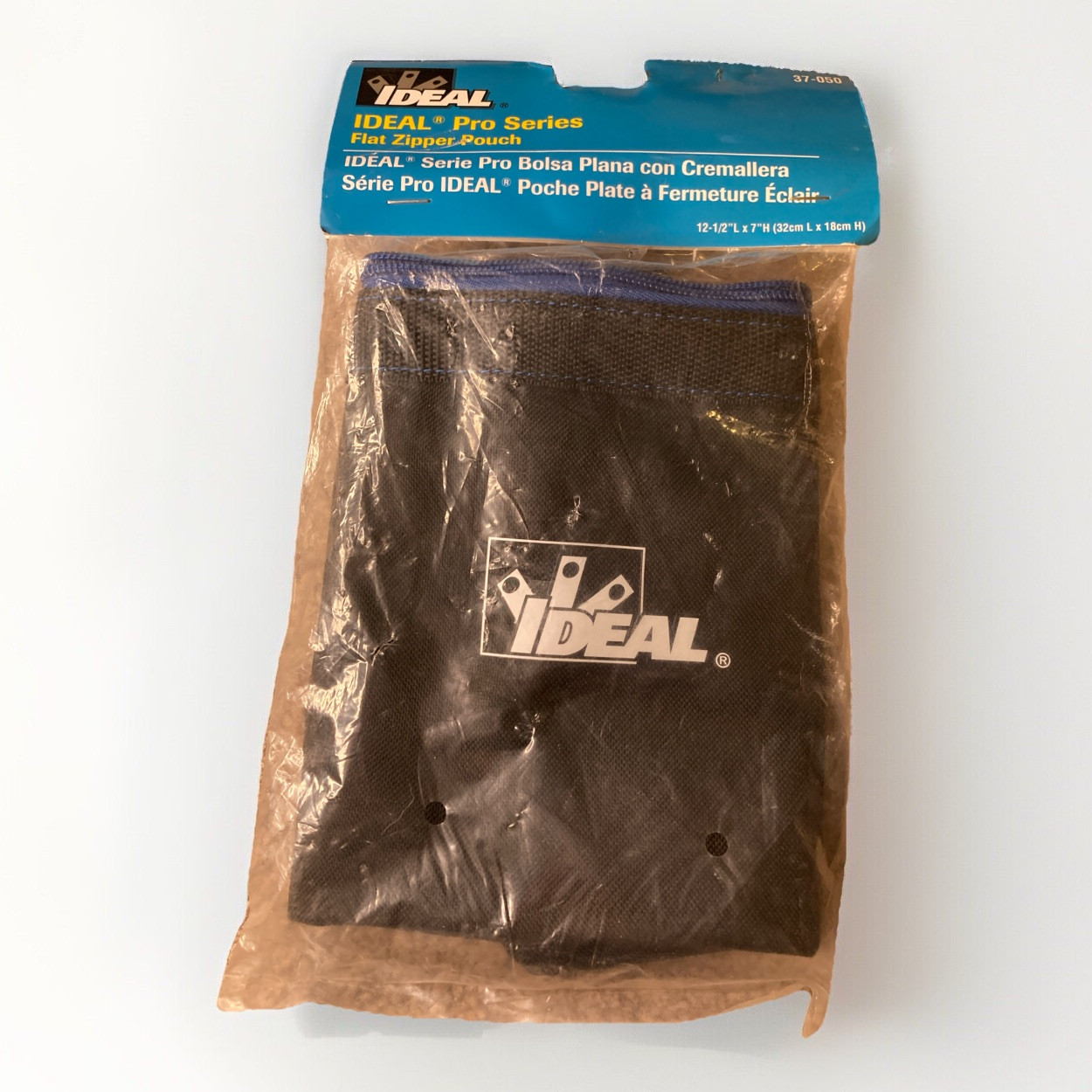 💪Ideal Flat Zipper Pouch 12.5 in. x 7 in. Pro Series Black/Blue New Sealed