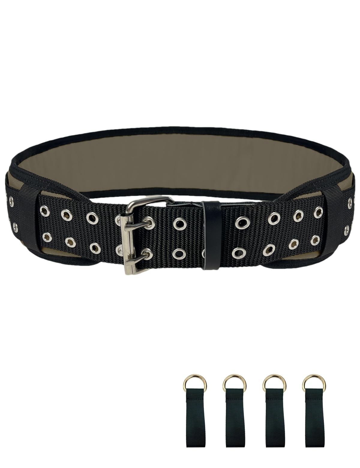 3.5 Inch Padded Work Tool Belt D Rings Adjustable Fits 3149 Inch Waist Green