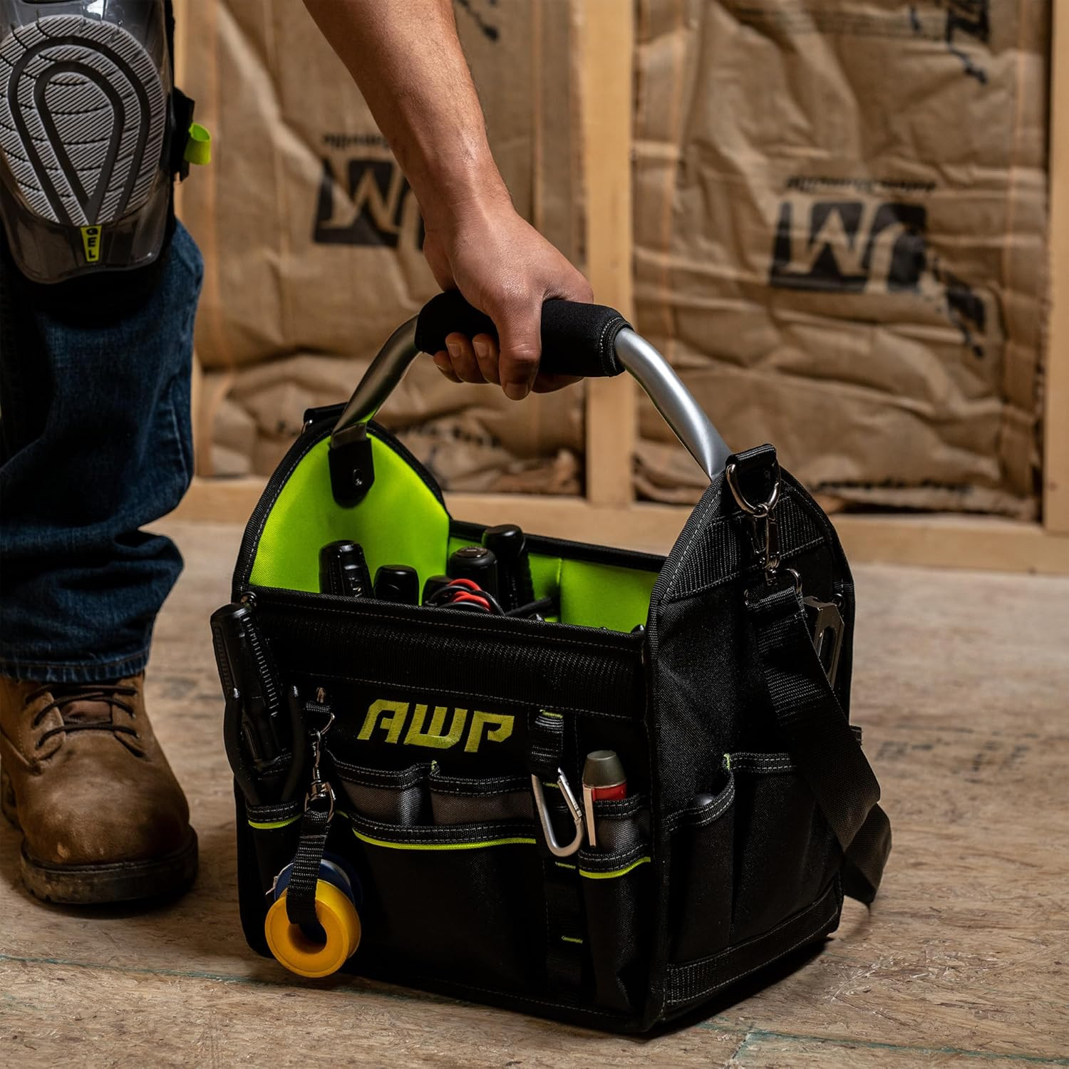 AWP Tool Bags, Premium Tool Bag, Black, Durable Tool Tote, for Professionals and