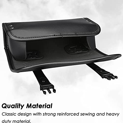 Motorcycle Tool Bag, Motorcycle Fork Bag PU Leather Universal Large Black