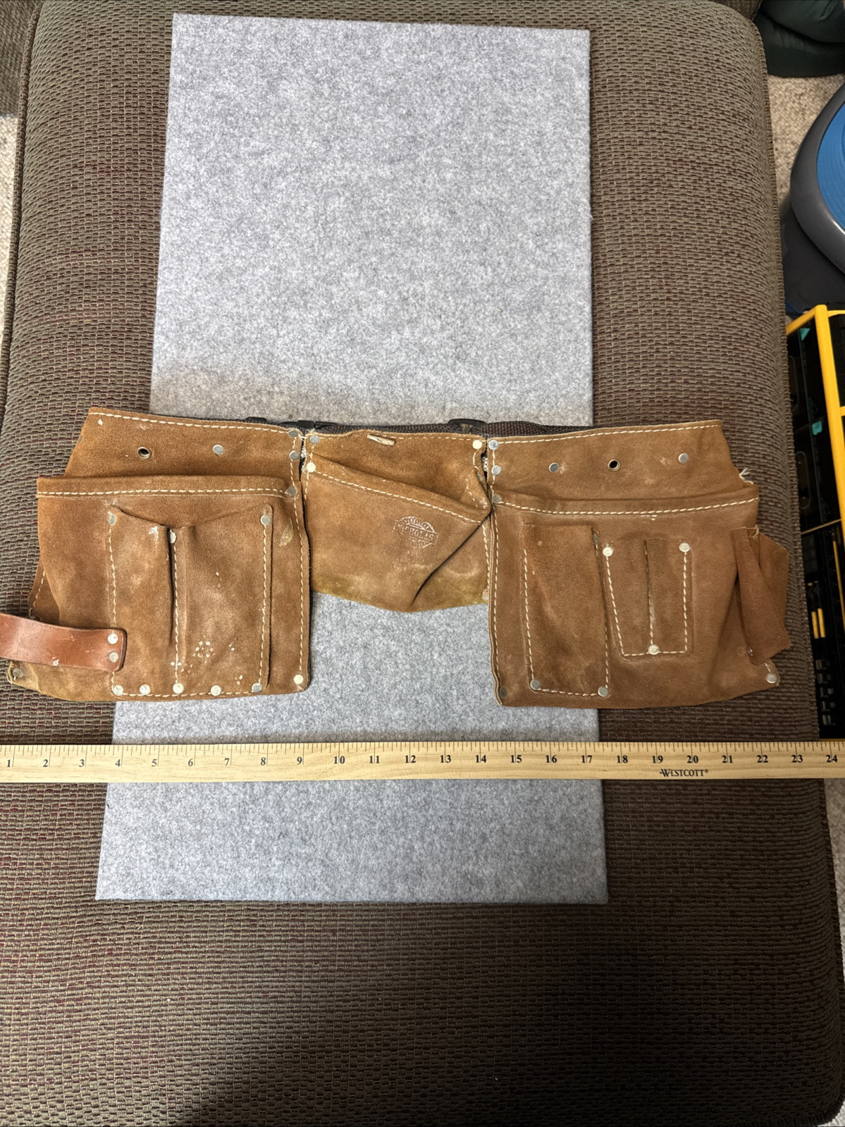 Nicholas heavy suede cowhide tool belt model 497 100% Split Leather