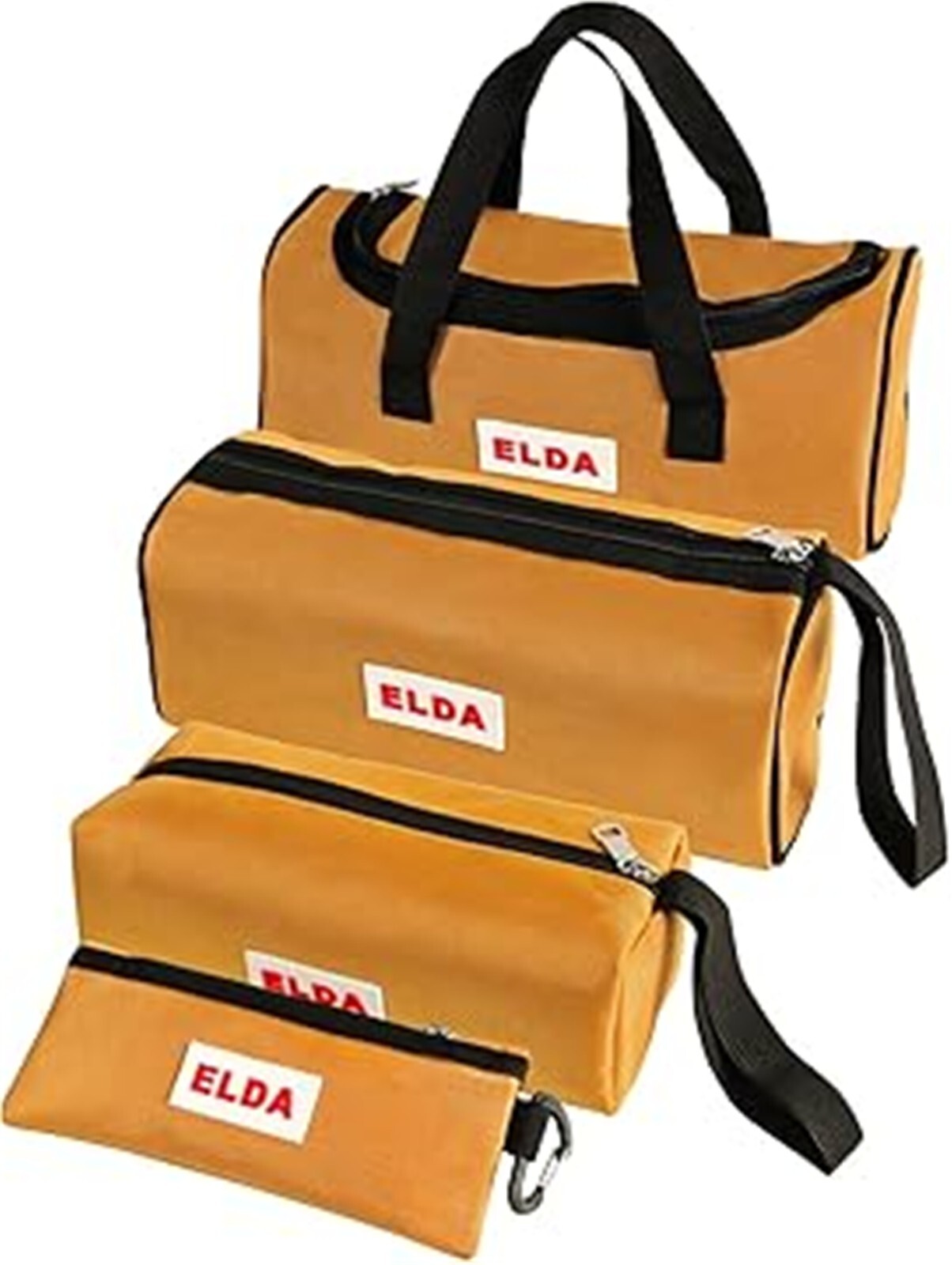 ELDA 4 Pack Tool Bag for Men w/Hard Bottom Waterproof Tote Large Capacity Pouch