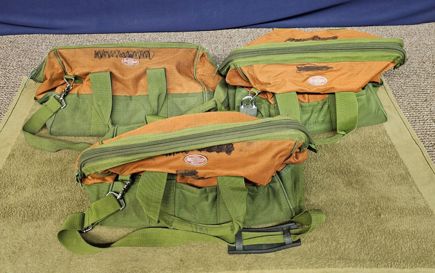 3 Bucket Boss Mechanics Canvas Tool Bags Zipper Bag Green Large Military