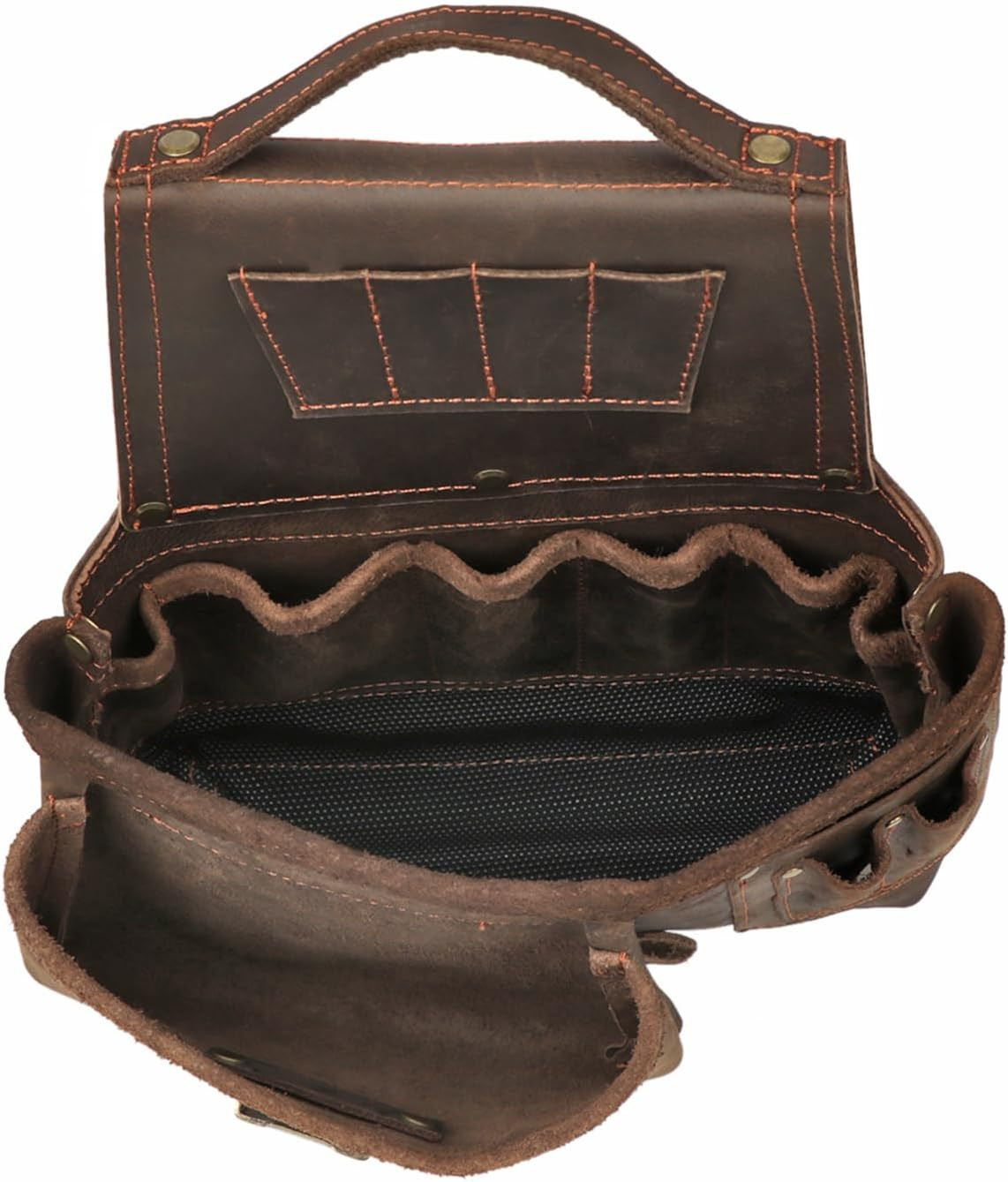 Genuine Leather Tool Belt Carpentry Multipurpose Rig Pockets Organizer Electrici