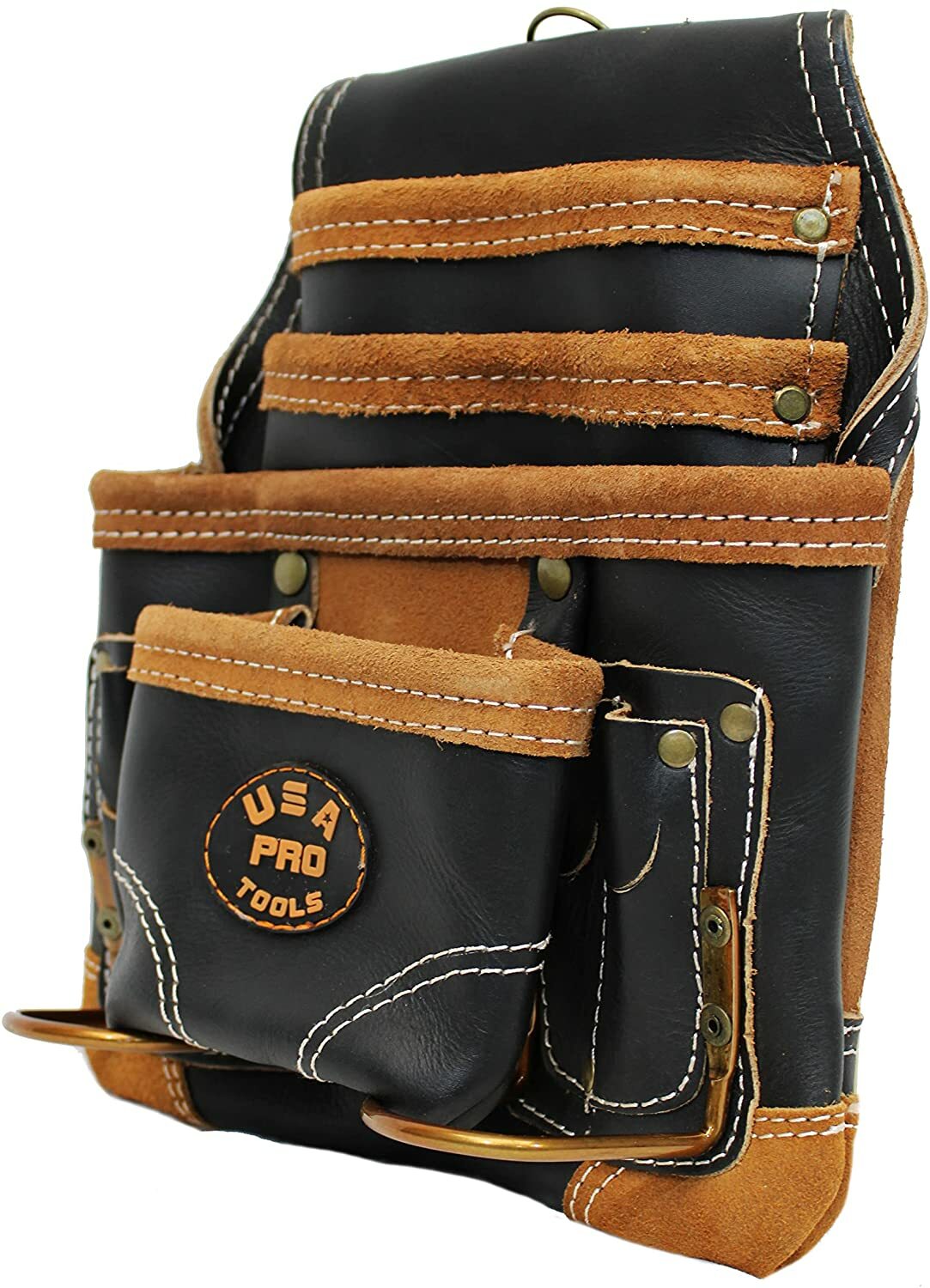 Ten Pocket Top Grain Leather Tool Pouch Carpenter,Construction,Framers,Handyman