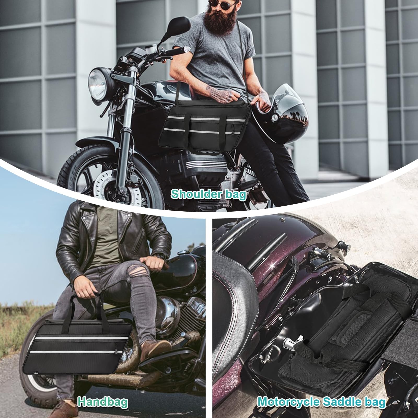 Waterproof 32L Motorcycle Saddlebag Liner Insert for Touring Models 19932023