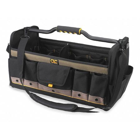 Clc Work Gear 1579 Tool Tote, Polyester, 27 Pockets, Black/Tan, 11″ Height
