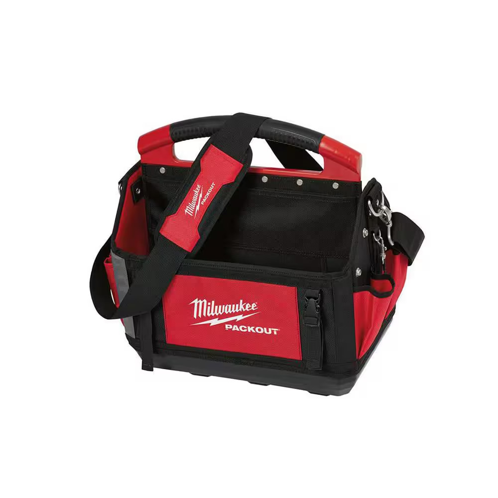 Milwaukee 48-22-8315 15″ PACKOUT Storage Tote, 32 Total Pockets Metal Tape Clip