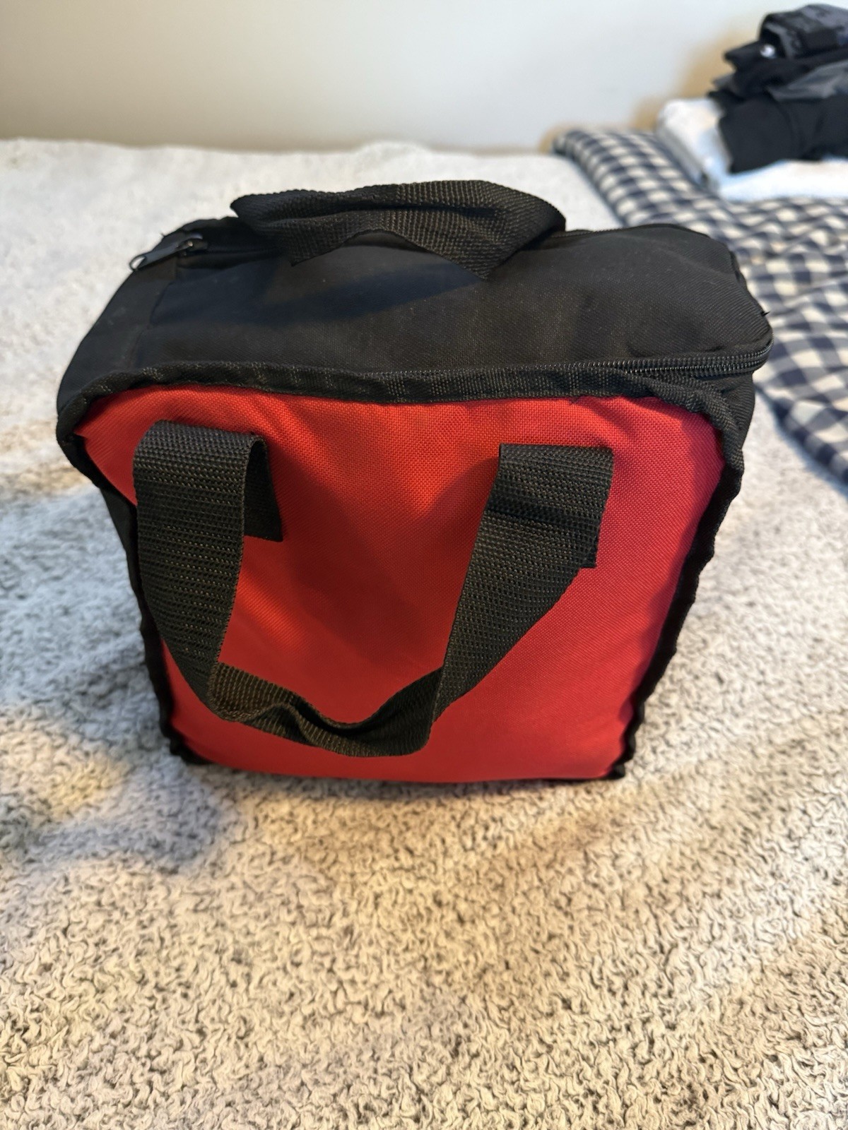 Bauer Tool Bag Zipper top w/ 2 Handles. Black and Red