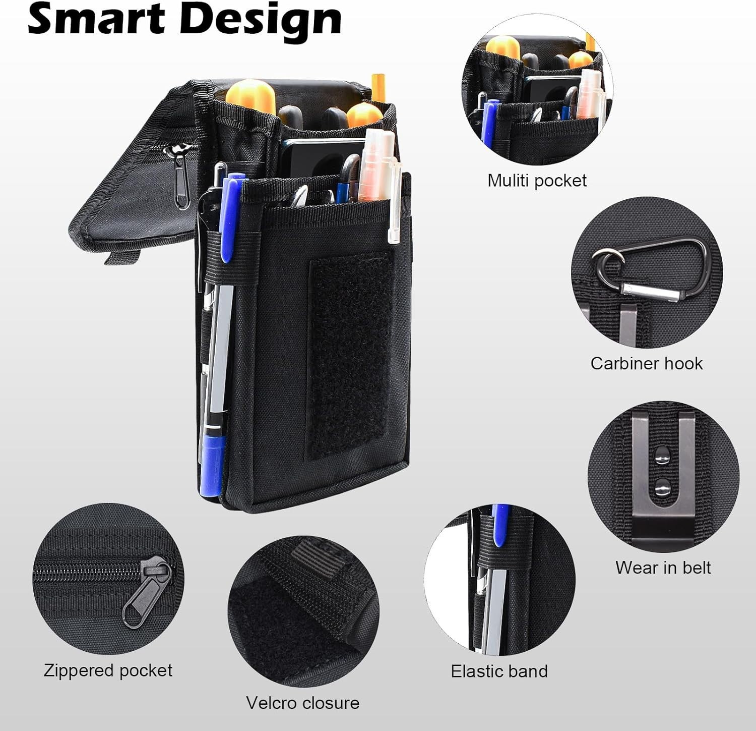 Belt Tool Pouch, Tactical Utility Organizer with Cell Phone Holder, Durable H…