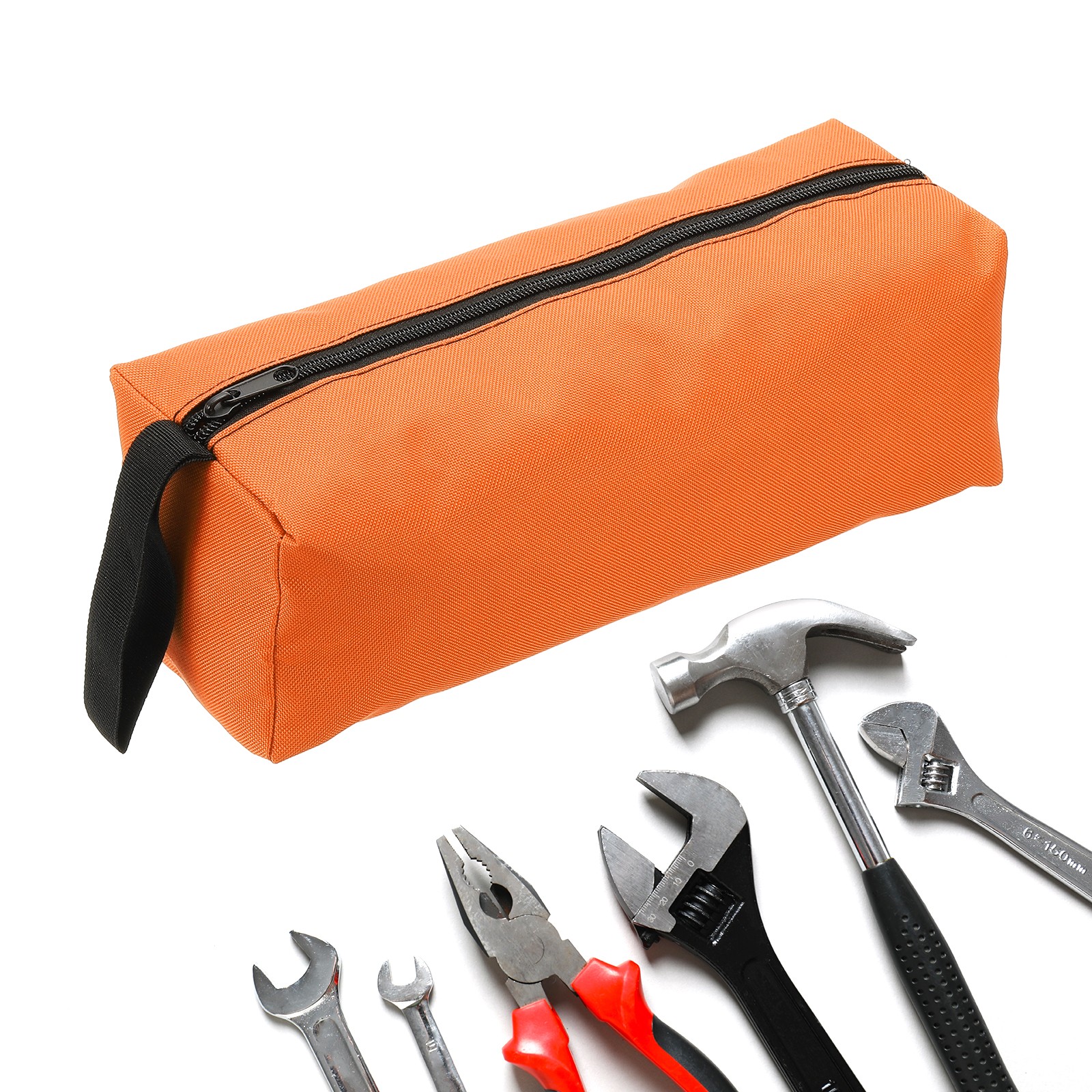 Zipper Utility Tool Bag 11.8x4x4 Inch Multi-purpose Tote Bag Orange