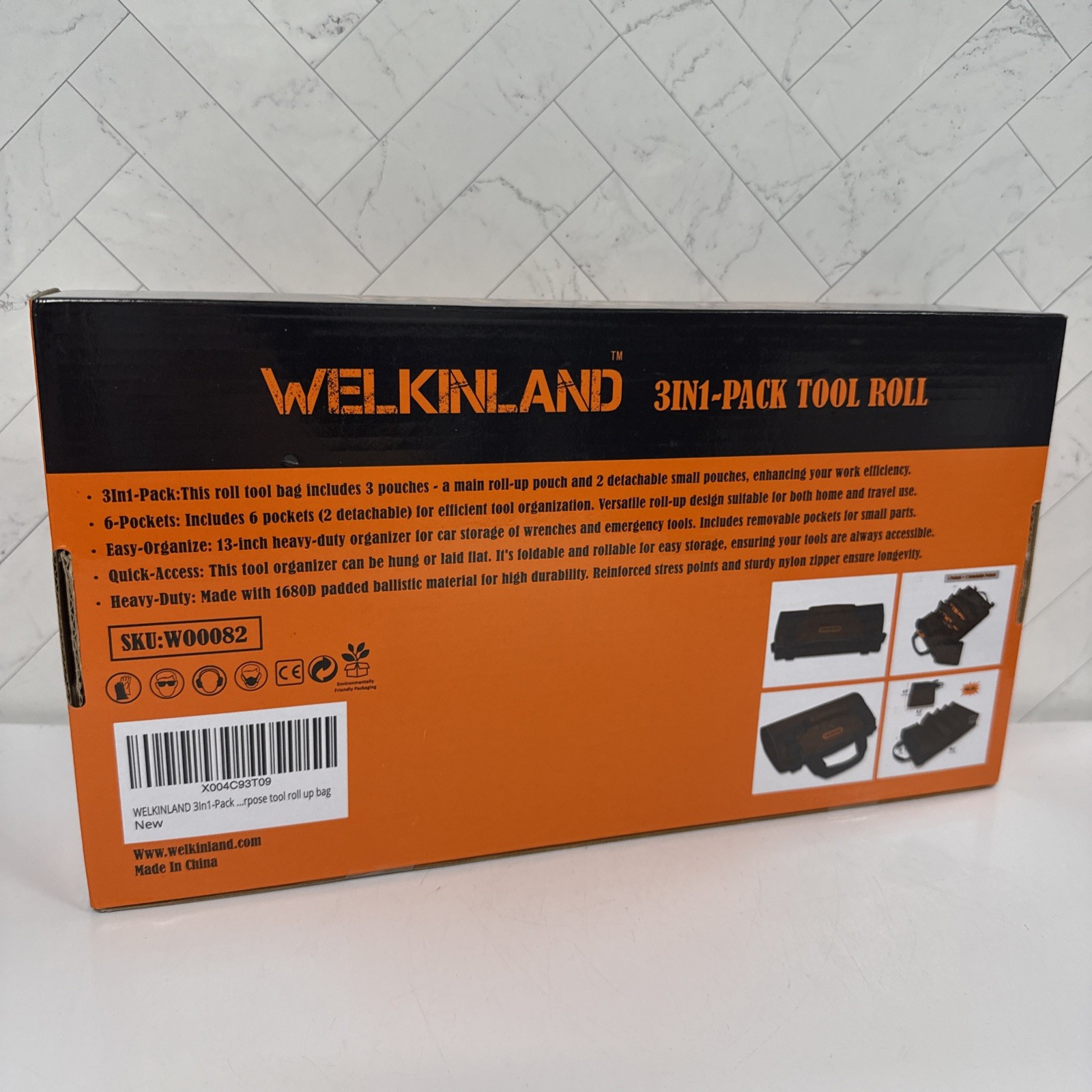 Welkinland 3-in-1 Tool Roll Bag W00082 – Heavy Duty Tool Organizer – new