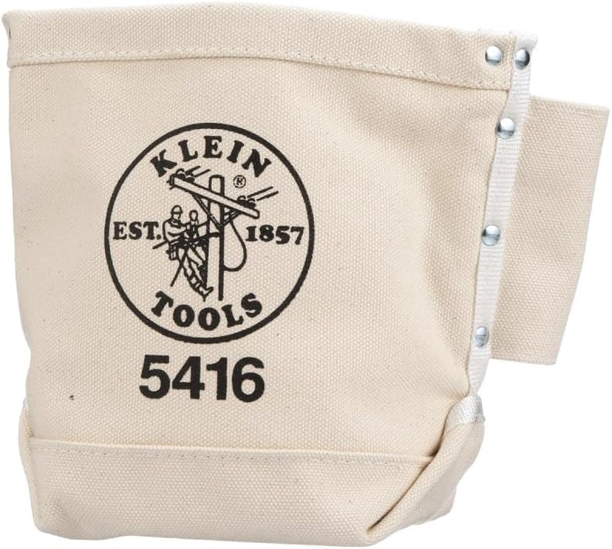 Klein Tools 5416 Tool Pouch, Small Tool Bag for Bolt Storage with Bull Pin Loops
