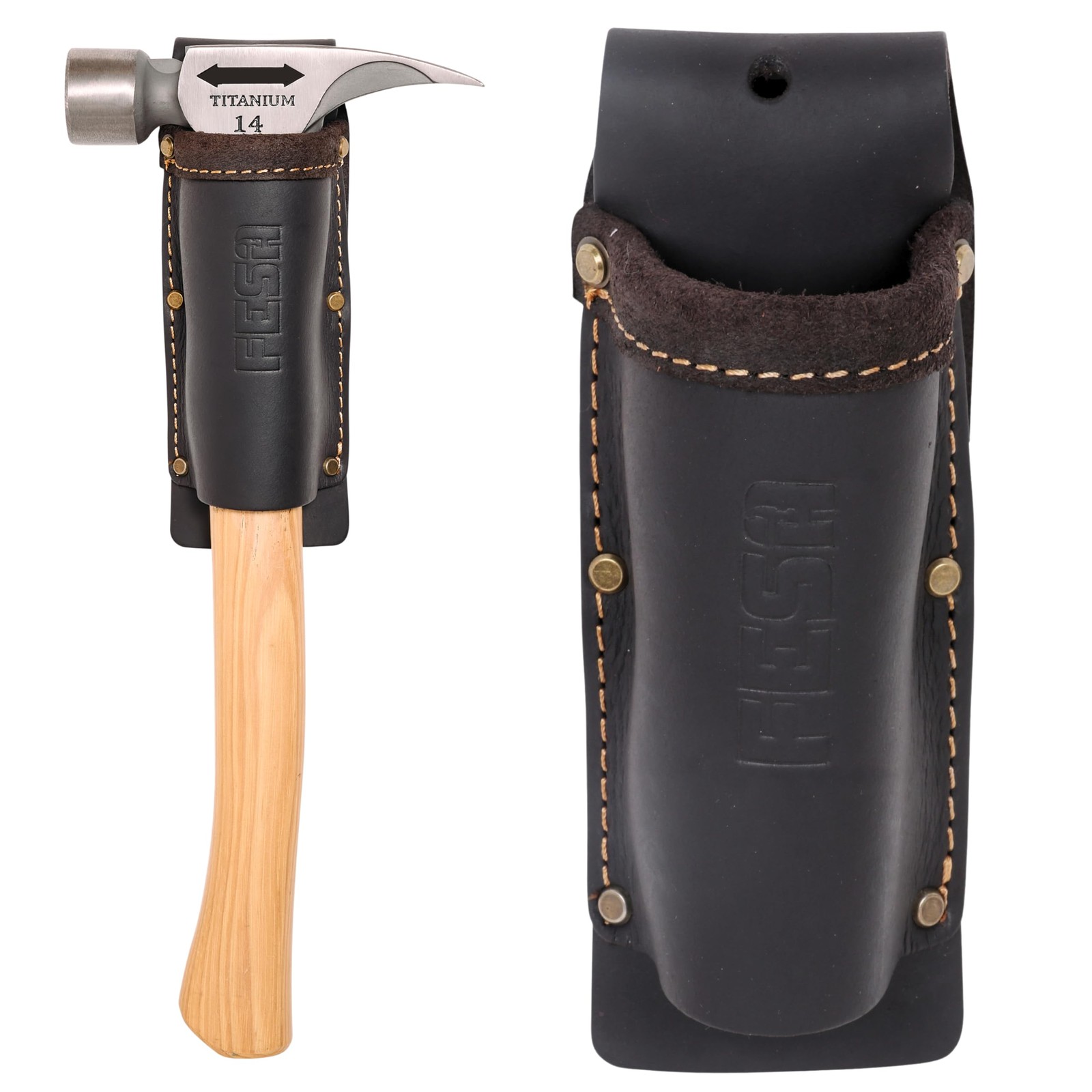 Leather Hammer Belt Holder – No Slap Hammer Sleeve with Reinforced Heavy Duty…