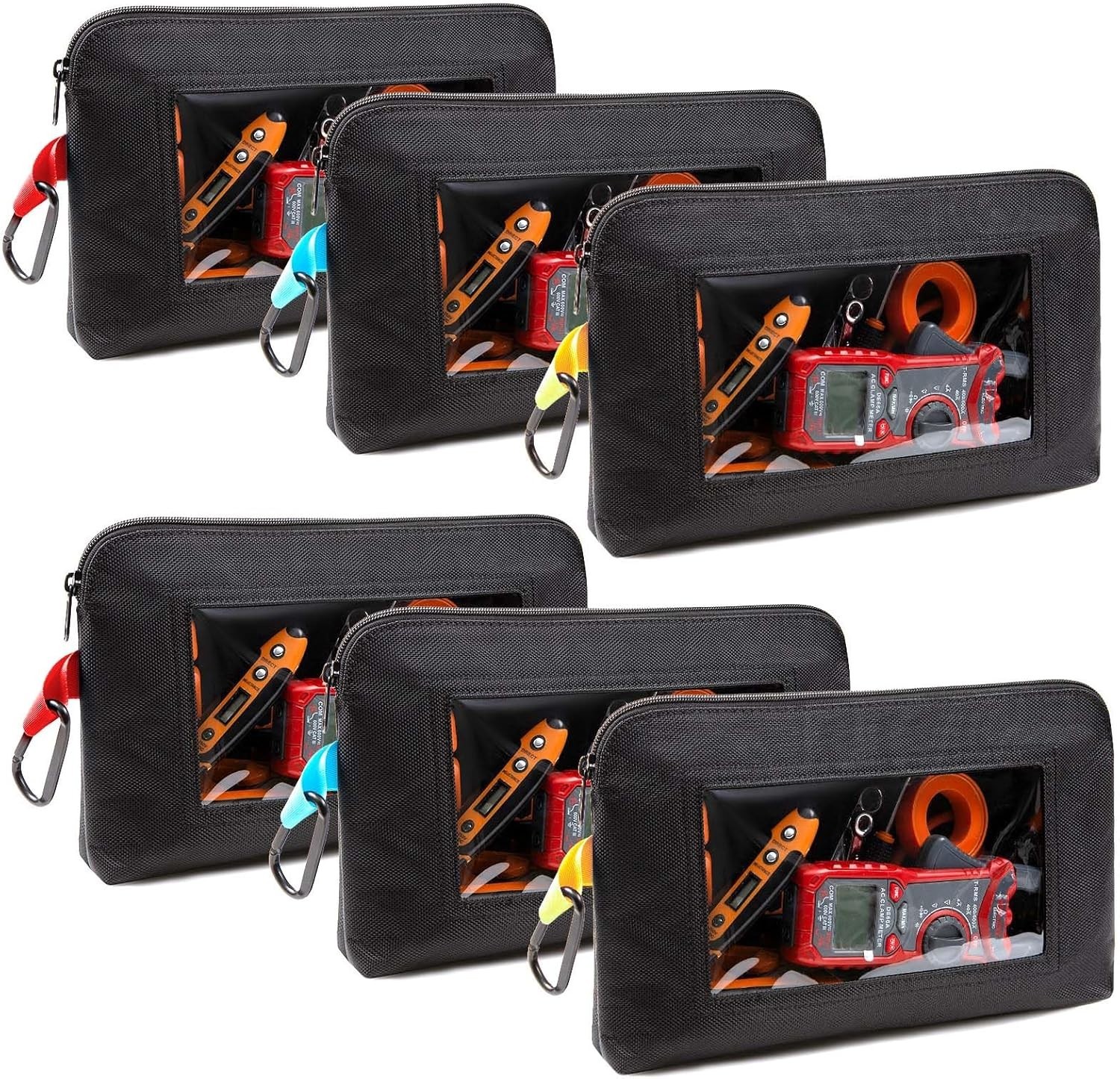 Durable Heavy Duty Canvas Tool Pouch – 6 Pack of Water Repellent Organizers