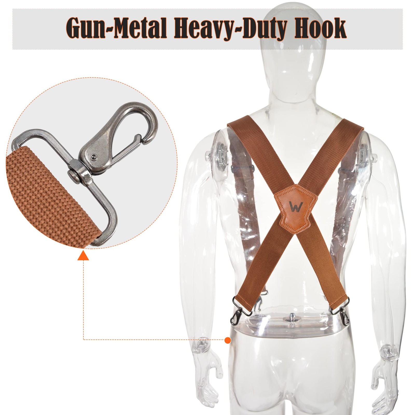 WELKINLAND Brown 2 inch 2″ Wide Strap For Body Size Up To 6.4 Feet,