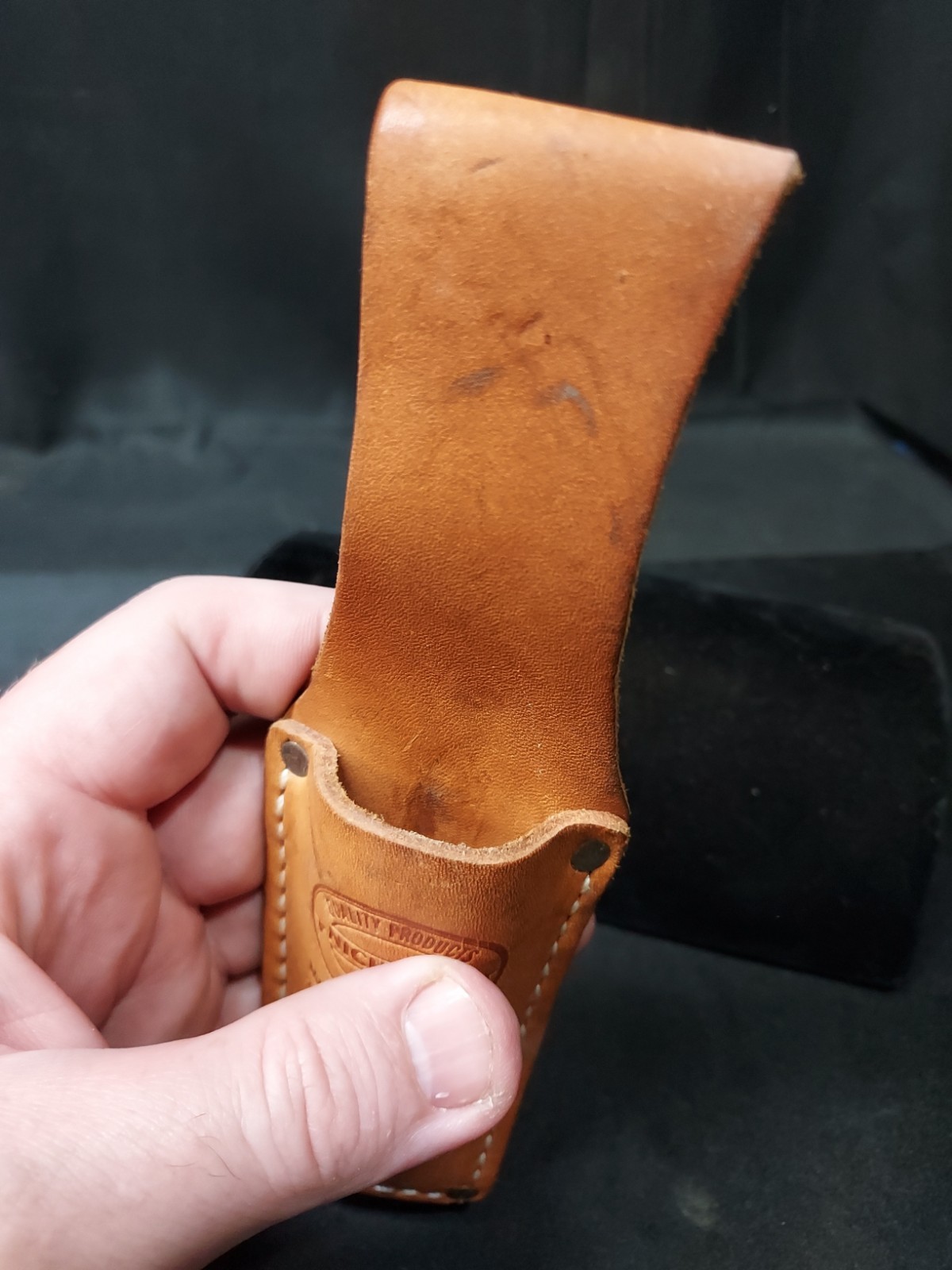 Nicholas M3961 Utility Knife Holster Belt Sheath Top Grain Leather 7.5″ MADE USA