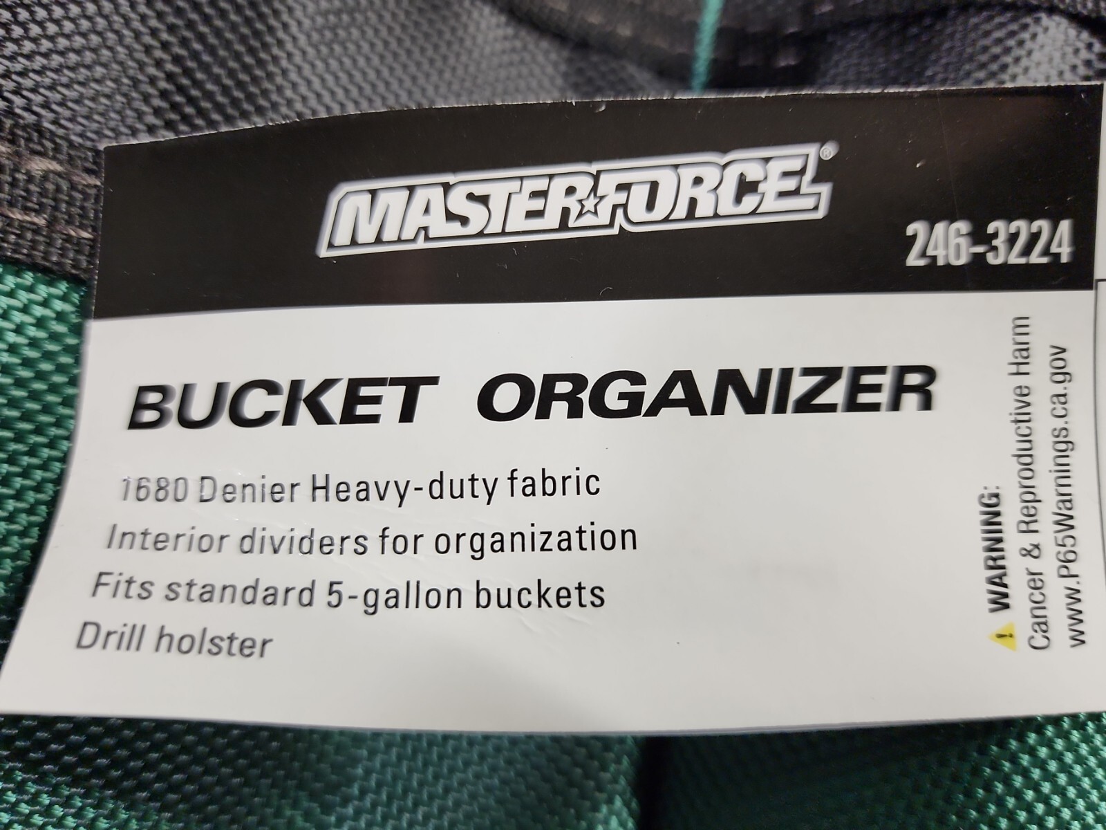 Bucket Tool Organizer Master Force 5 Gallon / Brand New BUCKET SOLD SEPARATELY