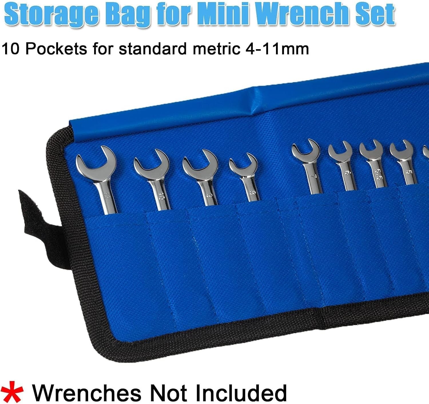 10 Pocket Mini Wrench Storage Bag Portable Tool Pouch Organizer Orange Canvas