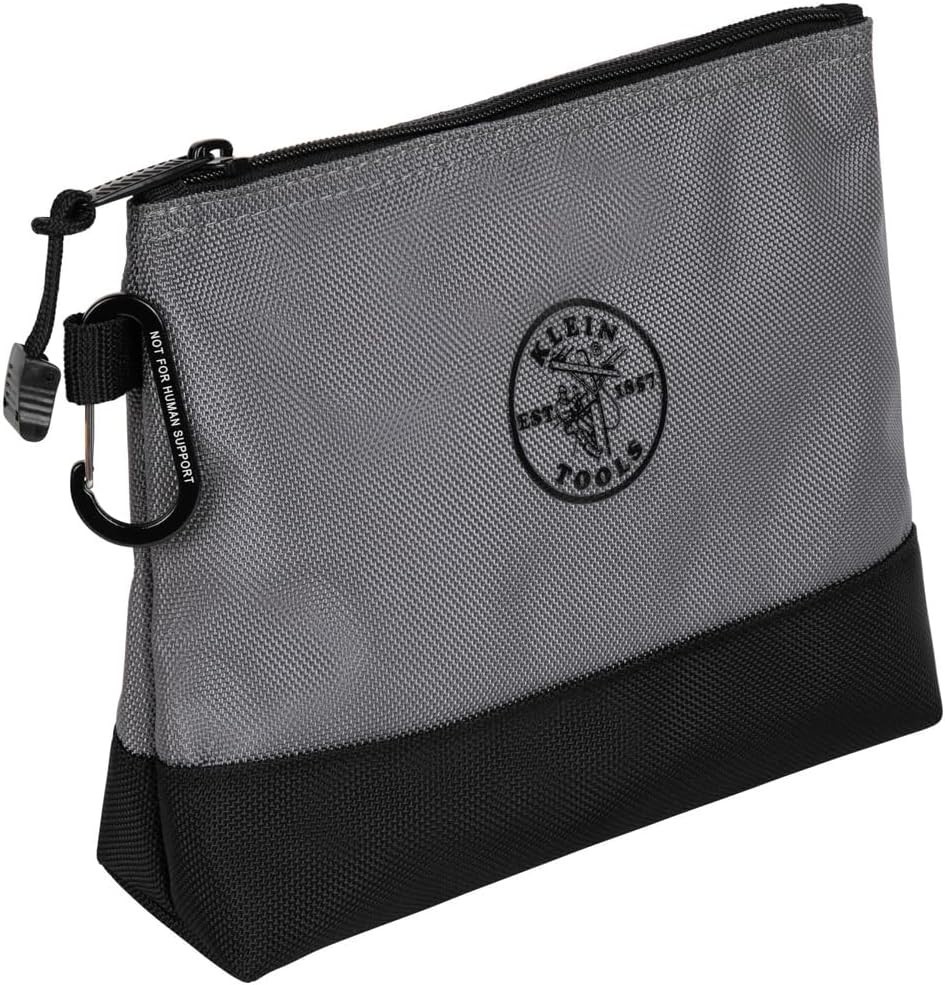 Klein Tools 55569 Stand-Up Zipper Bag Tool Pouch with Carabiners, Reinforced