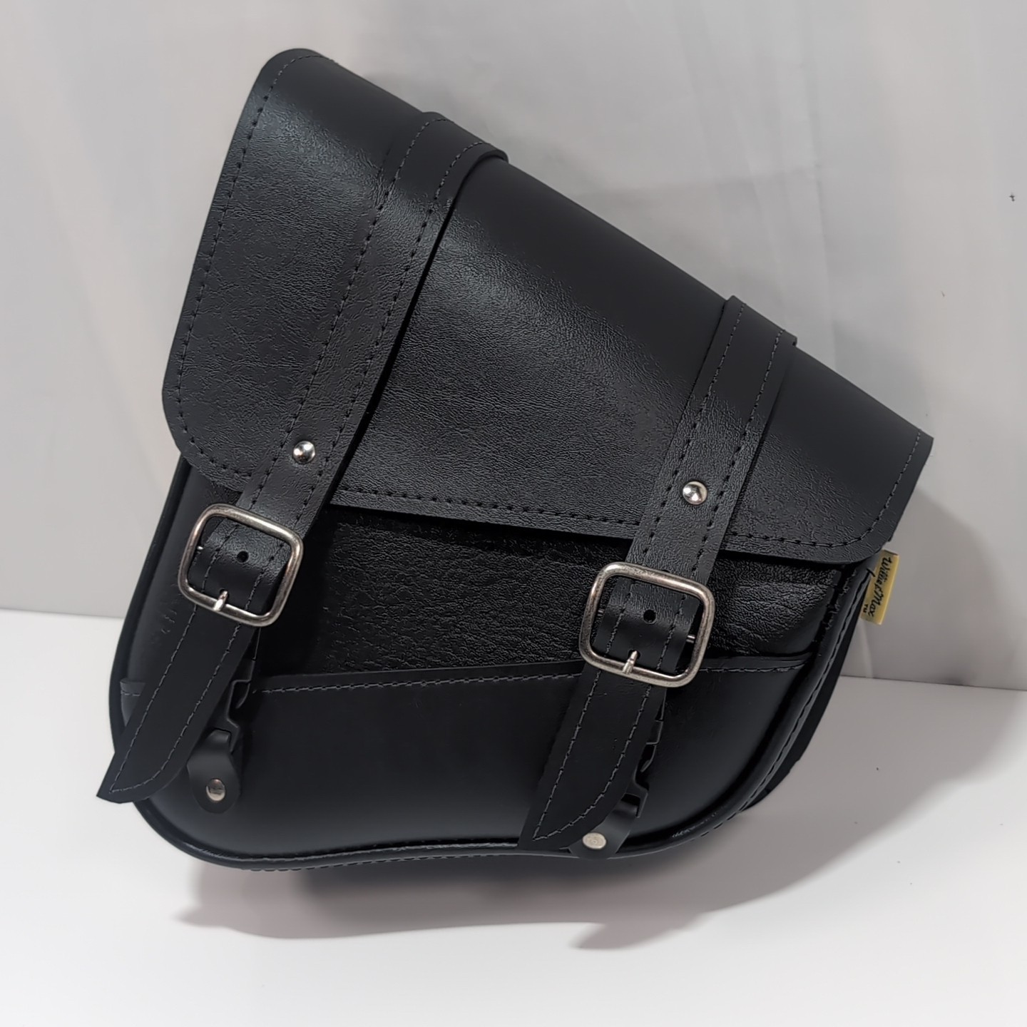 Black Synthetic Leather Small Motorcycle Swingarm Bag for Softail/Triangulated S