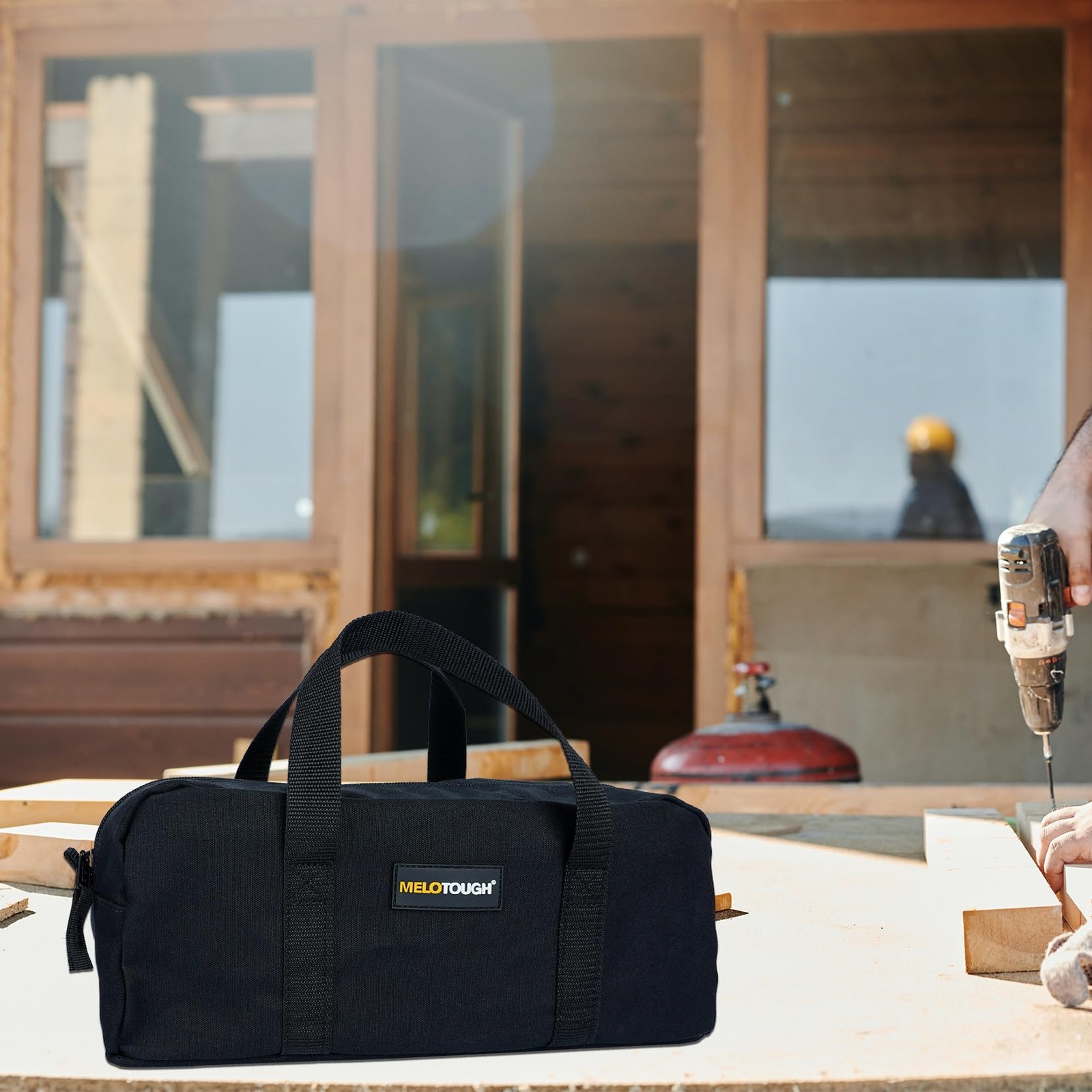 Waxed Canvas Utility Tool Tote Bag Set 2 Medium Organizer Bags for Trades