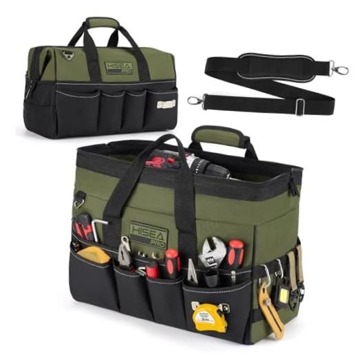 Heavy Duty Tool Bag 20 Pockets, 16-Inch Portable Tool Box 16inch Green