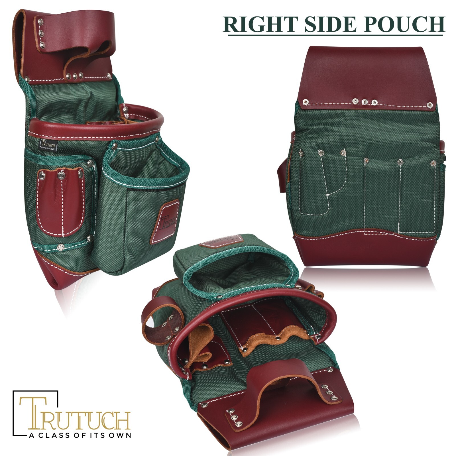 TRUTUCH Nylon and Leather Tool Belt | Framing Tool Bags | Nylon Tool Pouch