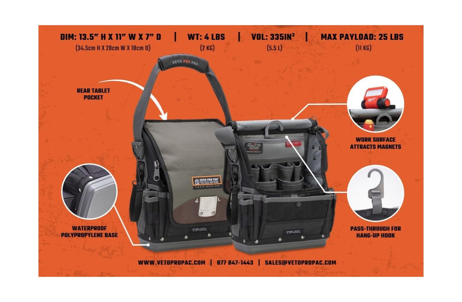 Veto Pro Pac TP-XL Extra Large Tool Pouch (Original) …