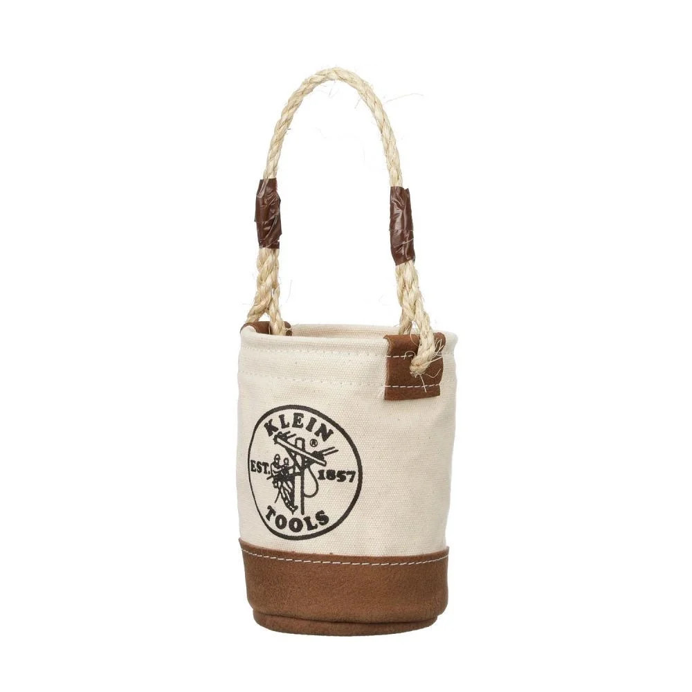 Tool Bucket Mini Small Parts Bag Heavy Duty Natural Canvas & Leather Bottom 🎯🎯